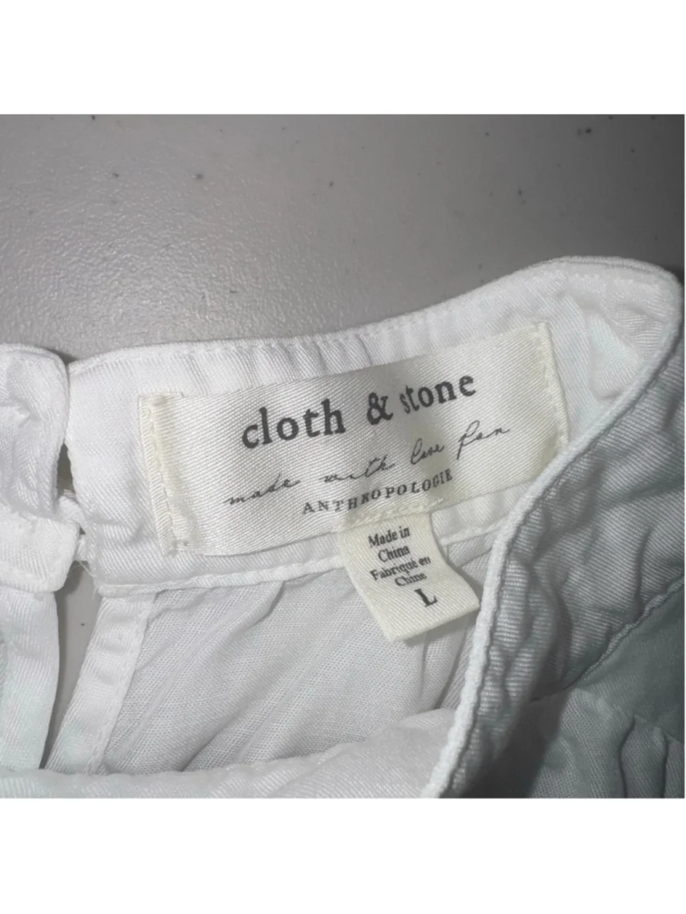 Cloth & Stone Anthropologie White Mockneck Keyhole Top Sleeveless Blouse Size L - Picture 3 of 8